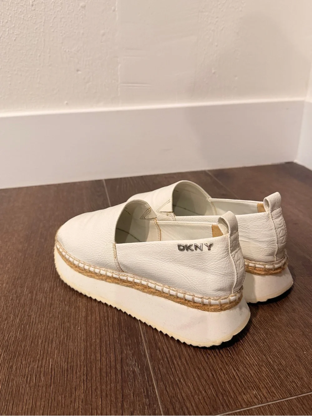 DKNY Cream Espadrille Slip-On Flats
